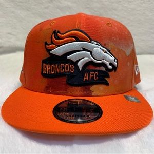 Denver Broncos Men's New Era Orange 2022 Sideline 9FIFTY Ink Dye SnapBack Hat